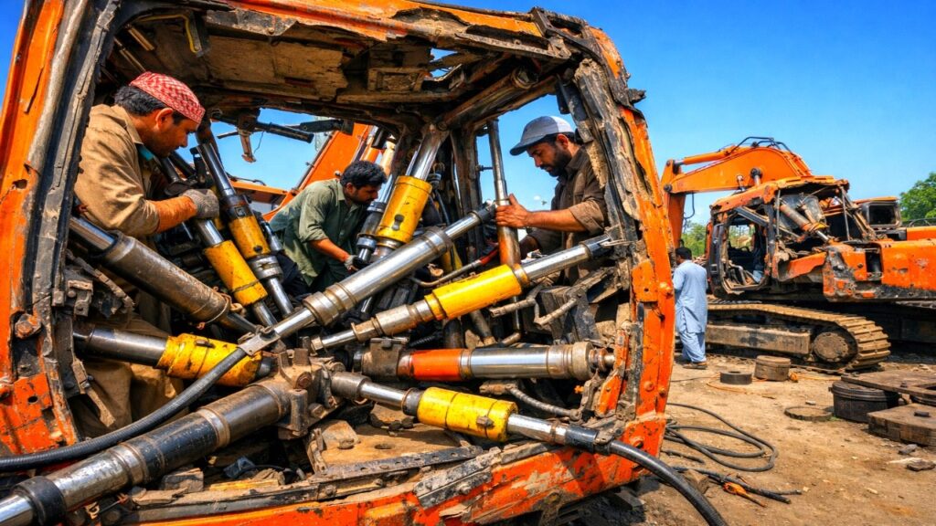 tecnicas reparacao cabine escavadeira paquistao